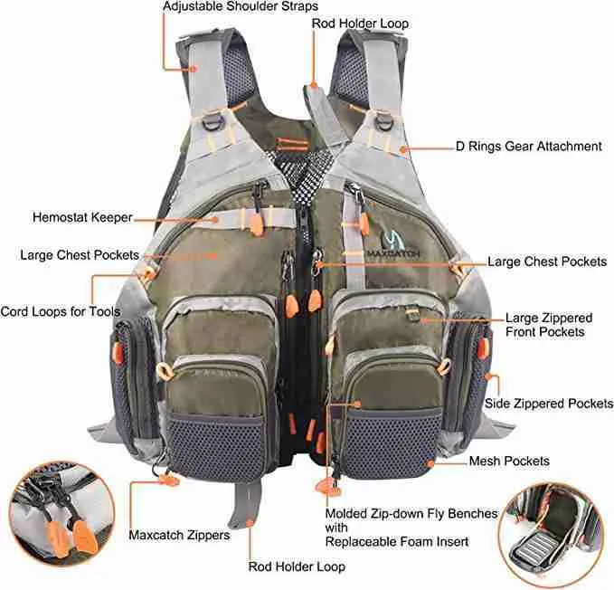 Fly Fishing Vest Pack Adjustable