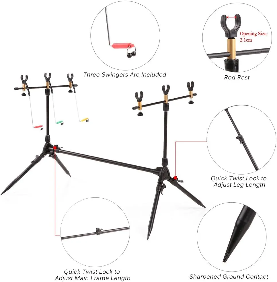 Electronic bite alarm attached to fishing rod in holder