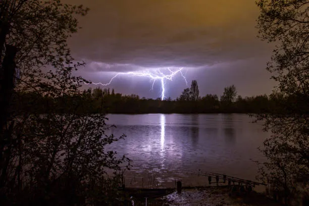 Angler seeking shelter during storm